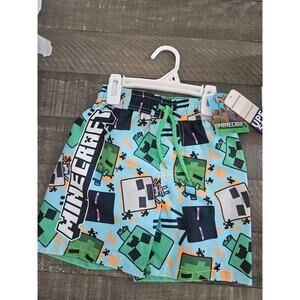 Minecraft Boys Swim Trunks Suit Quick Drying NWT Size 4 Creeper, Zombie, Steve